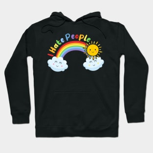 Cute Sun And Cloud - I Hate People Hoodie